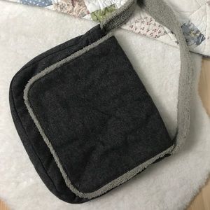 Y2k Delia*s Sherpa Messenger Bag in Grey